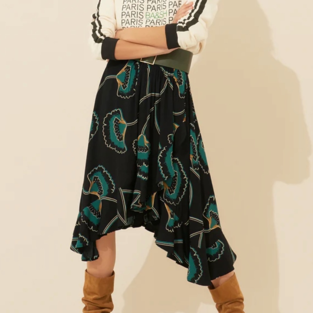 Ba&sh 'JUPE LENA' Soft Floral Print Skirt - Size L - MSRP $189 - SAVE $140 - NWT